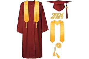 FIHCH Unisex Matte Graduation Cap and Gown Tassel Stole Honor Cord Set 2024 for High School and College