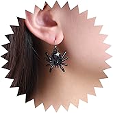Yheakne Punk Onyx Spider Earrings Black Spider Hook Earrings Boho Spider Drop Earrings Acrylic Spider Horror Earrings Jewelry for Women