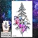 COKTAK 12Pieces/Lot Small Watercolor Mountain Tree Temporary Tattoos For Women Kids Geometric Body Art Arm Fake Tattoo Sticker Round Sheets Men Waterproof Tatoos Sheet Paper