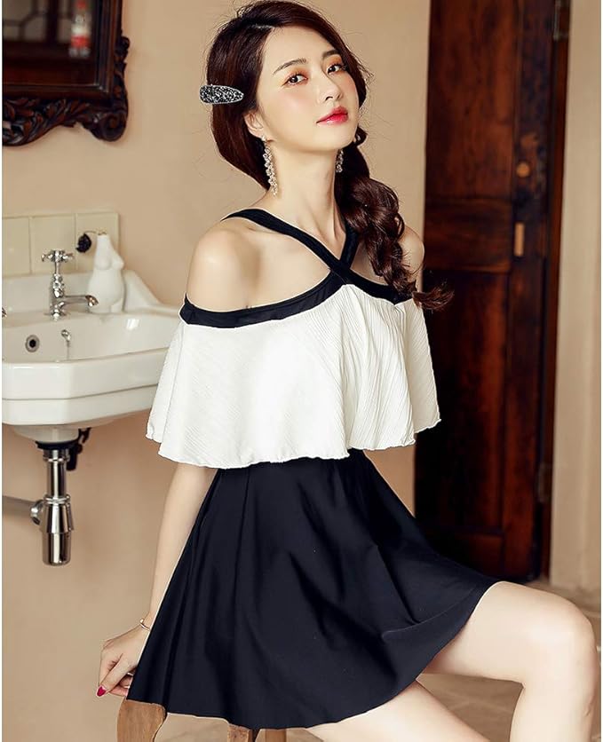 Amazon レディース水着 フレアトップ ワンピース 背中がセクシー