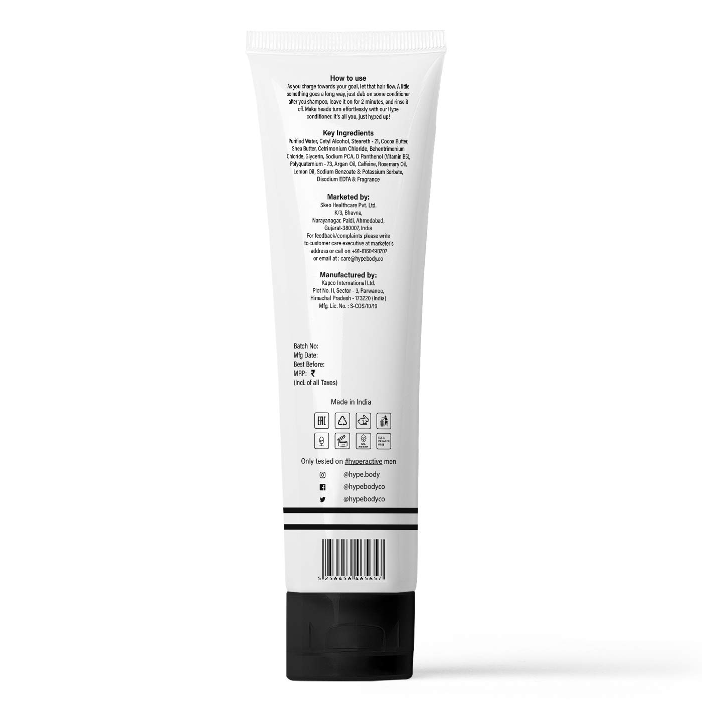 Buy Hype Body Caffeine Hair Conditioner For Men With Argan Oil