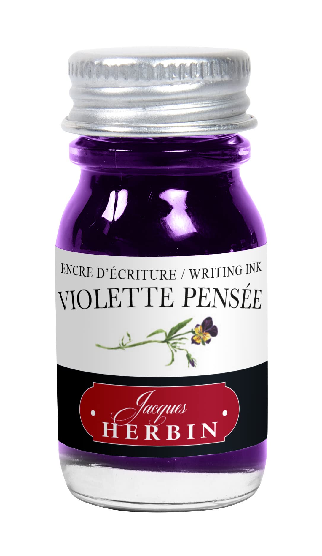 Jacques Herbin 11577T - Writing and drawing ink - Fountain pens and rollerballs - Violette pensee/ Pansy violet - 10 ml - Made in France - calligraphy