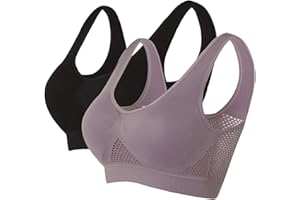 PVKARHG Bras for Women Breathable Liftup Air Bra Mesh Yoga Sports Bra Seamless No Underwire Tank Bras with Removable Pads