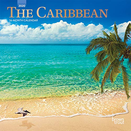 The Caribbean 2020 7 x 7 Inch Monthly Mini Wall Calendar with Foil Stamped Cover, Travel Nature Beach Tropical (English, French and Spanish Edition) by BrownTrout Publishers Inc.