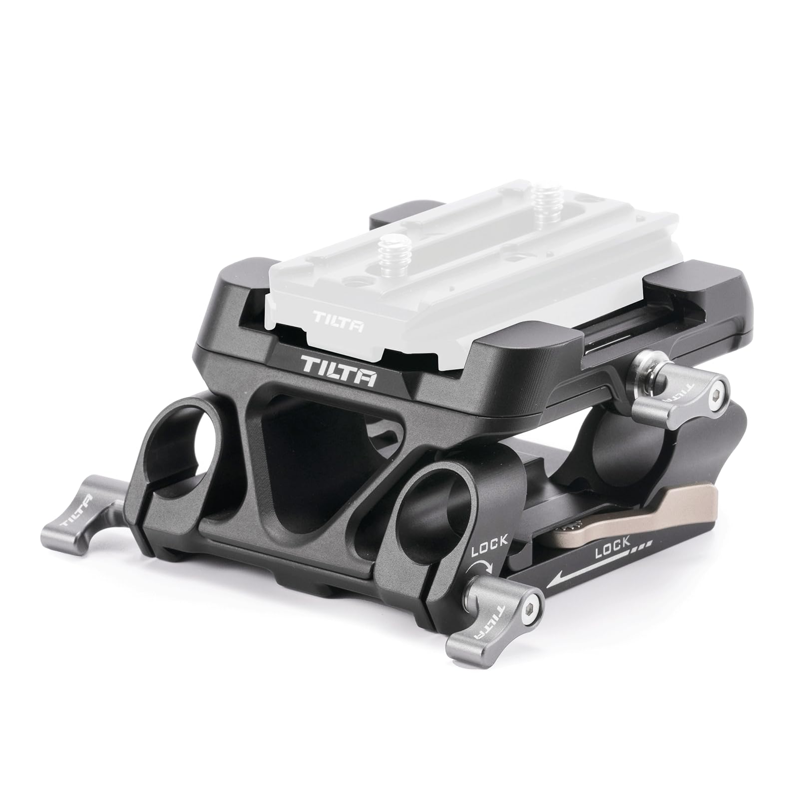 Tilta 15mm LWS Arca Manfrotto Dual Baseplate Compatible with Tilta Standard Dovetails with Snap-in Design – Black TA-DBP-B