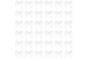 PATIKIL 1 Inch Mini Ribbon Bow 100 Pcs Satin Fabric Ribbon Flower Bows Appliques for DIY Craft Sewing Wedding Party Decoratio