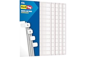 Redi-Tag, RTG31010, Permanent Stick Write-On Index Tabs, 416 / Pack, White, (Pack of 1)