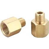 1/4" Female to 1/8" Male NPT Reducing Adaptor Brass Pipe Fitting, 2PCS | (Thread Inner Diameter 12.7mm) to (Thread Outer Diameter 9.525 mm)