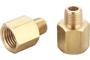 T TANYA HARDWARE 1/4 Inch Female to 1/8 Inch Male, Reducing Adaptor Brass Pipe Fitting, NPT Adaptor, Thread 0.375" OD × 0.5" ID, Pack of 2