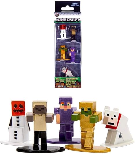 Amazon ダイカスト ナノフィギュア マインクラフト 5個パック タームウルフ 1 5インチ おもちゃ おもちゃ