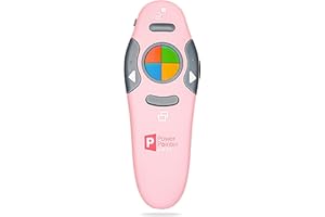 ZETZ PowerPoint Presentation Clicker, USB Wireless Presenter Remote with Lazer Pointer, for Microsoft Power Point RF 2.4 GHz (Cream)