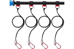 BONCAS Paddle Leash Safety Rod Bungee Rod Holder Gripping Gear Leash with Innovative Gel Grip to The Paddle or Rod for Kayaking, Canoeing