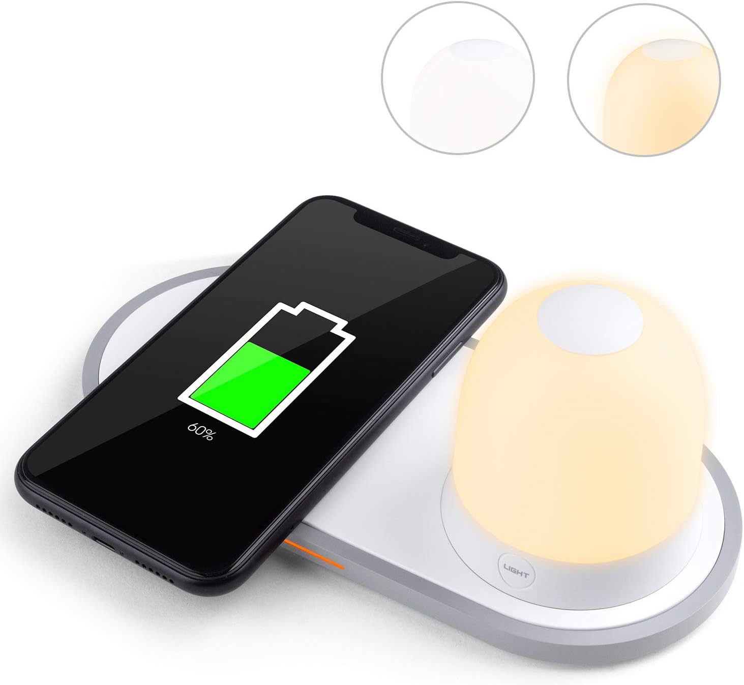 Xoopar Wireless Charging Dock Station with Night Light, Qi Wireless Charger Compatible with Apple Watch Pro iPhone 11 Pro Max/XS MAX/XR/X/8/8 Plus/Samsung Galaxy Note10