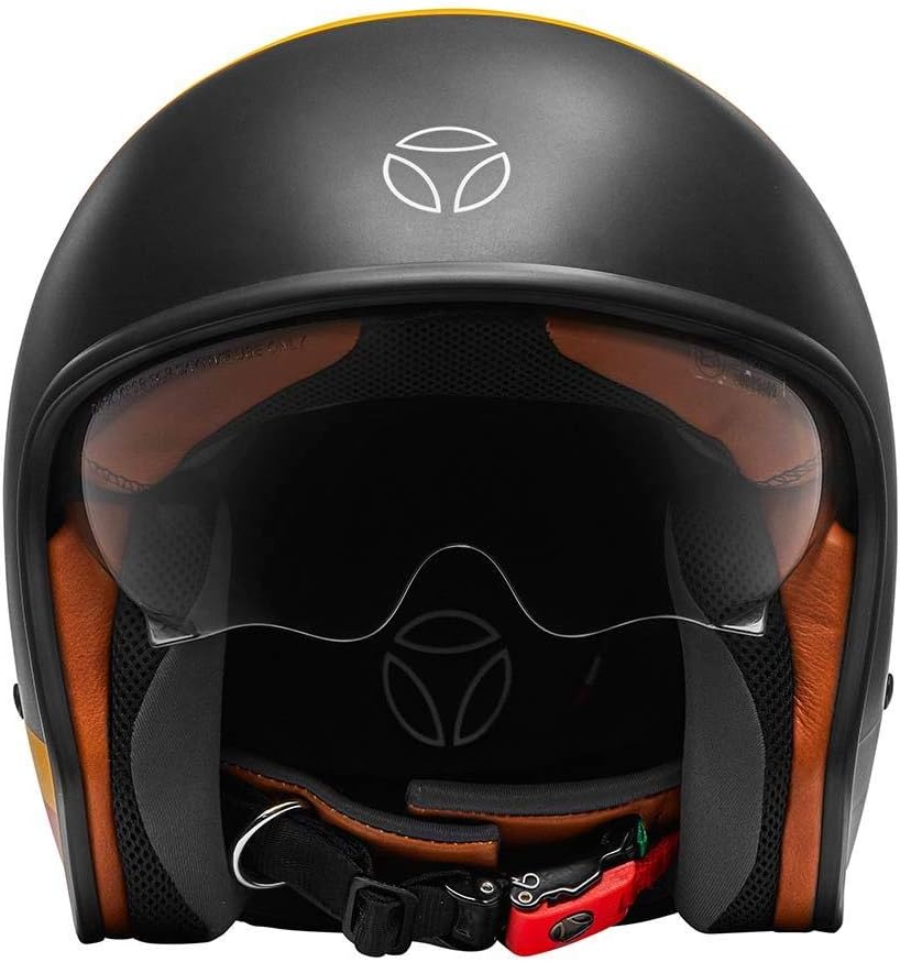 Amazon Momo Design/モモデザイン ジェットヘルメット Zero Heritage ホワイト/イエロー/レッド サイズ S