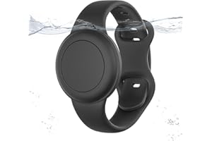 MUCUTY Waterproof Apples AirTags Bracelet for Kid, Hidden Soft Silicone Air Tag Holder Wristband for Kid, Lightweight AirTags GPS Tracker Watch Band for Child - Black 1 Pack