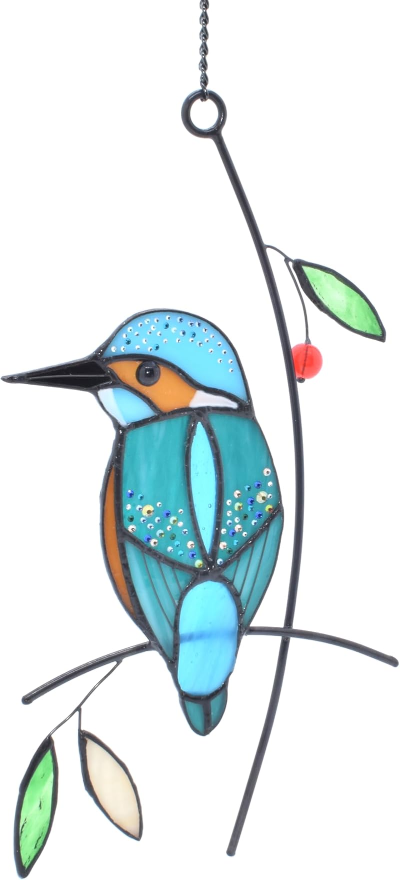 Lolitarcrafts Cute Birds Stained Glass Suncatcher Kingfisher