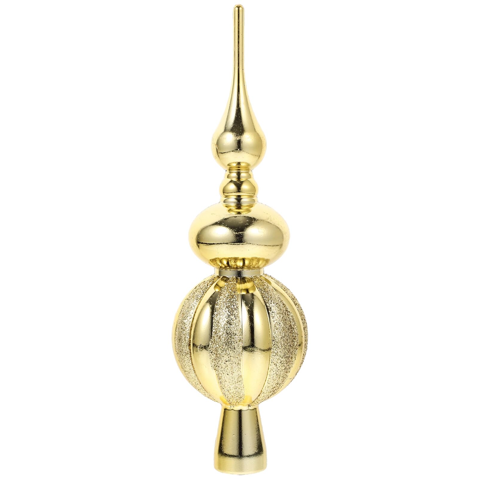 Warmhm Christmas Tree Topper Unique Glass Xmas Tree Finials Hand-painted top Glass Season Decorations, Beautiful, Classic Christmas Hanging Ornaments Golden