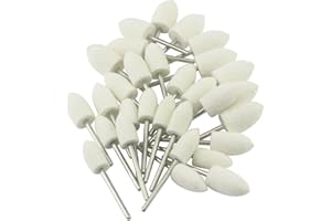 Luo ke 30 Pcs Wool Felt Polishing Bits, 3/32'' Shank Cone Shape Wool Polishing Points for Rotary Tool (8mm,10mm,12mm)