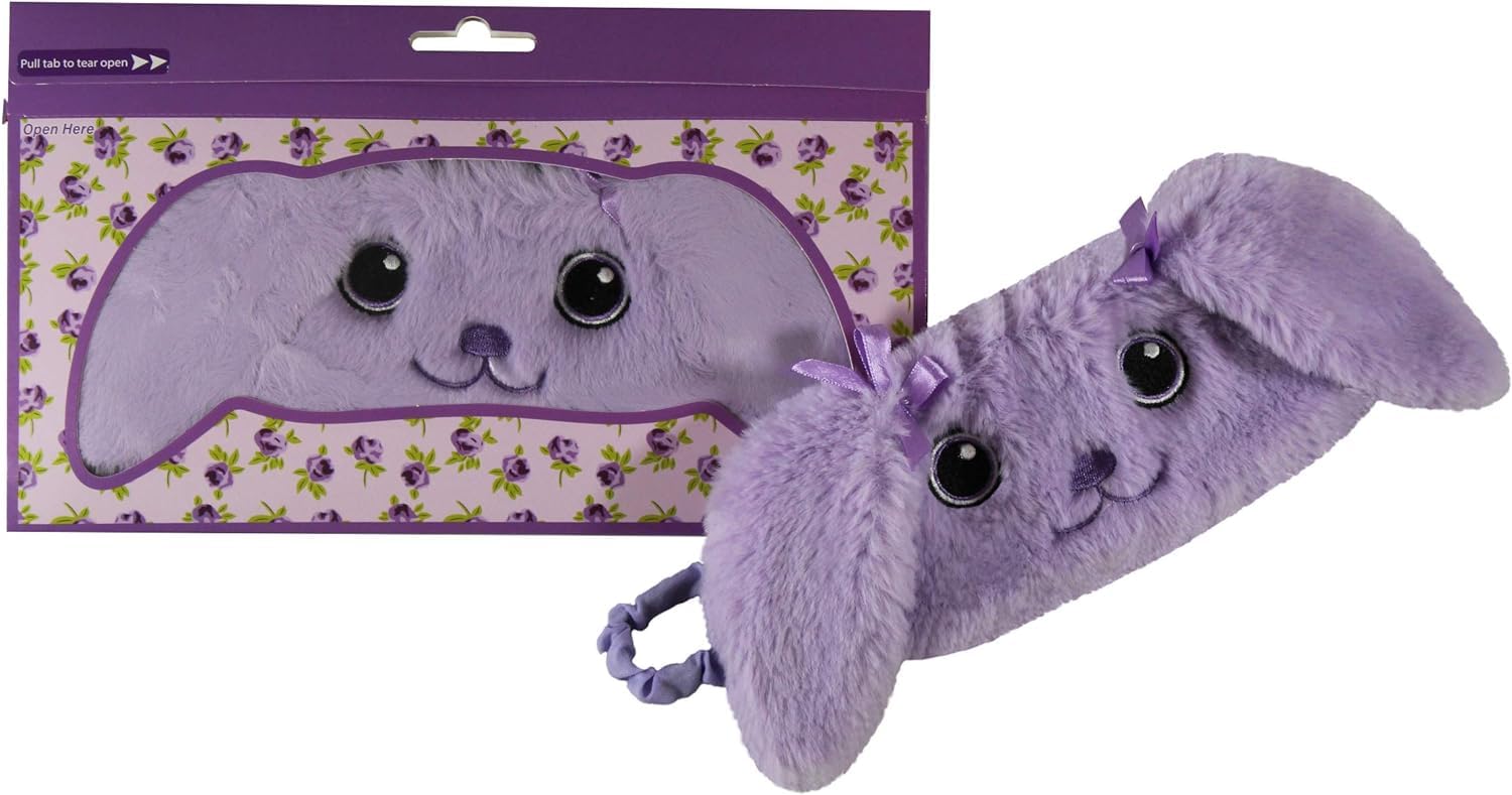 Bunny Animal Plush Comfortable Sleep Eye Mask (Purple Bunny)