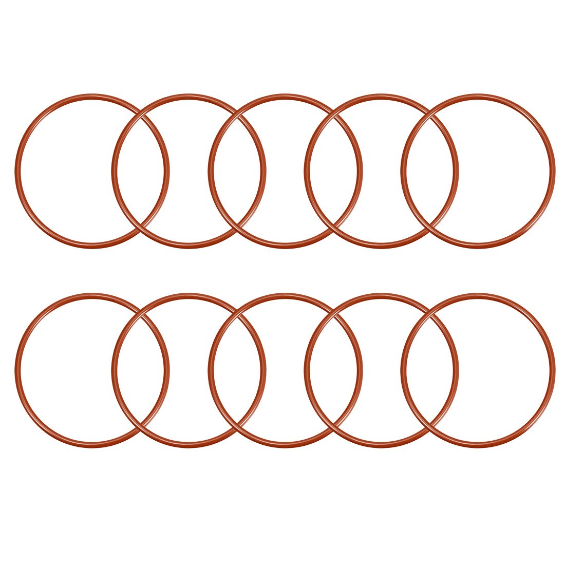 sourcingmap Silicone O-Ring, 70mm OD, 63.8mm ID, 3.1mm Width, VMQ Seal Rings Gasket, Red, Pack of 10