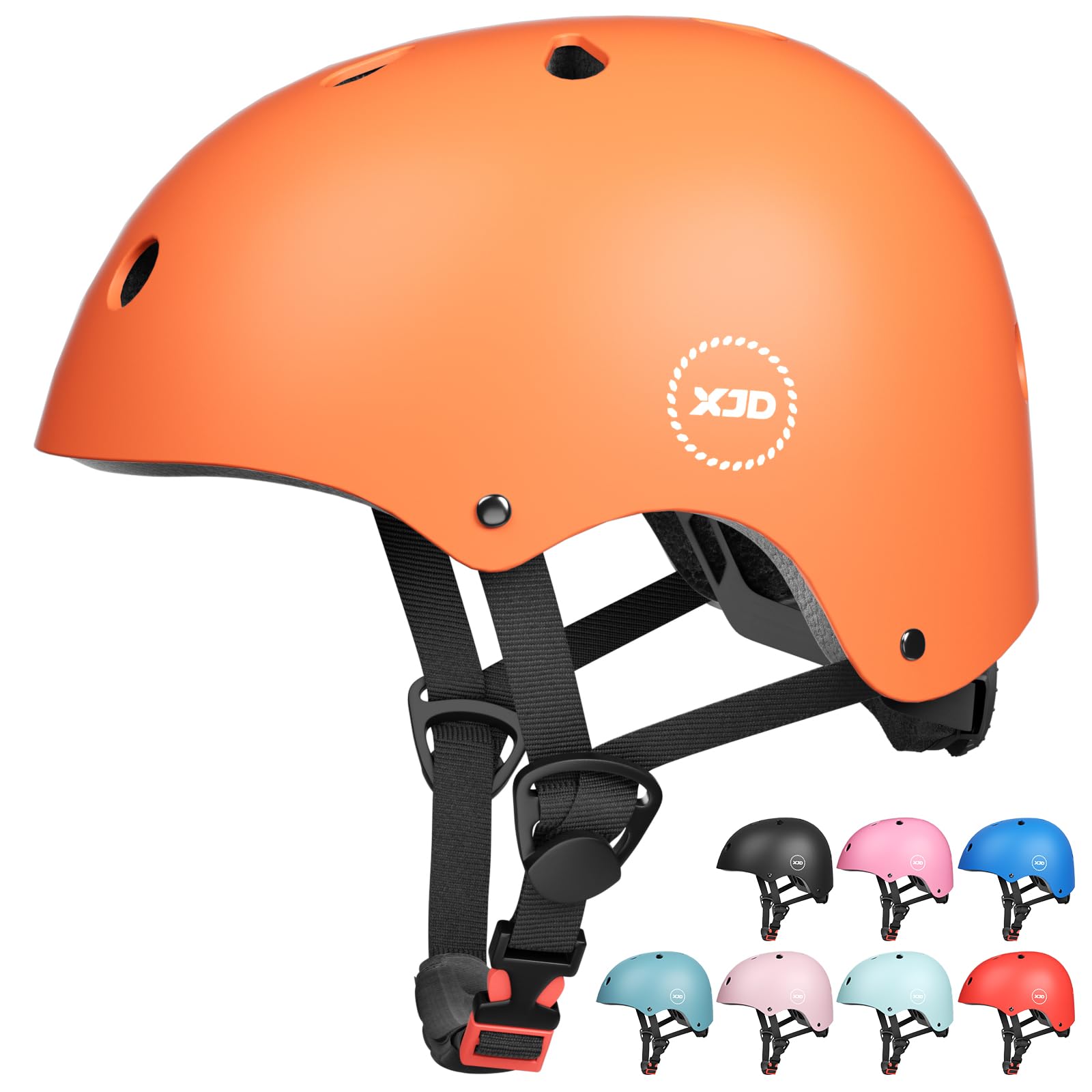 XJD Kids Helmet Toddlers Bike Helmet Age 3-13 Years Adjustable Skateboard Helmet for Cycle BMX Scooter Roller Skating for Children Boys/Girls (Orange, Medium)