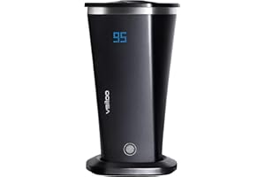 VSITOO Coffee Mug Warmer & Mug Set, Beverage Cup Warmer for Desk Home Office Use, Heated Coffee Mug with Lid, Coffee gift, Touch Tech & LCD Digital Display, IPX7-Waterproof, All Day Battery Life, 12oz