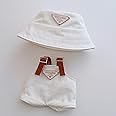17cm Clothes Set(NO Doll), Hat & Overalls Set for 17cm Accessories Suit, Cute Clothes for Dress up Unique Style (White)