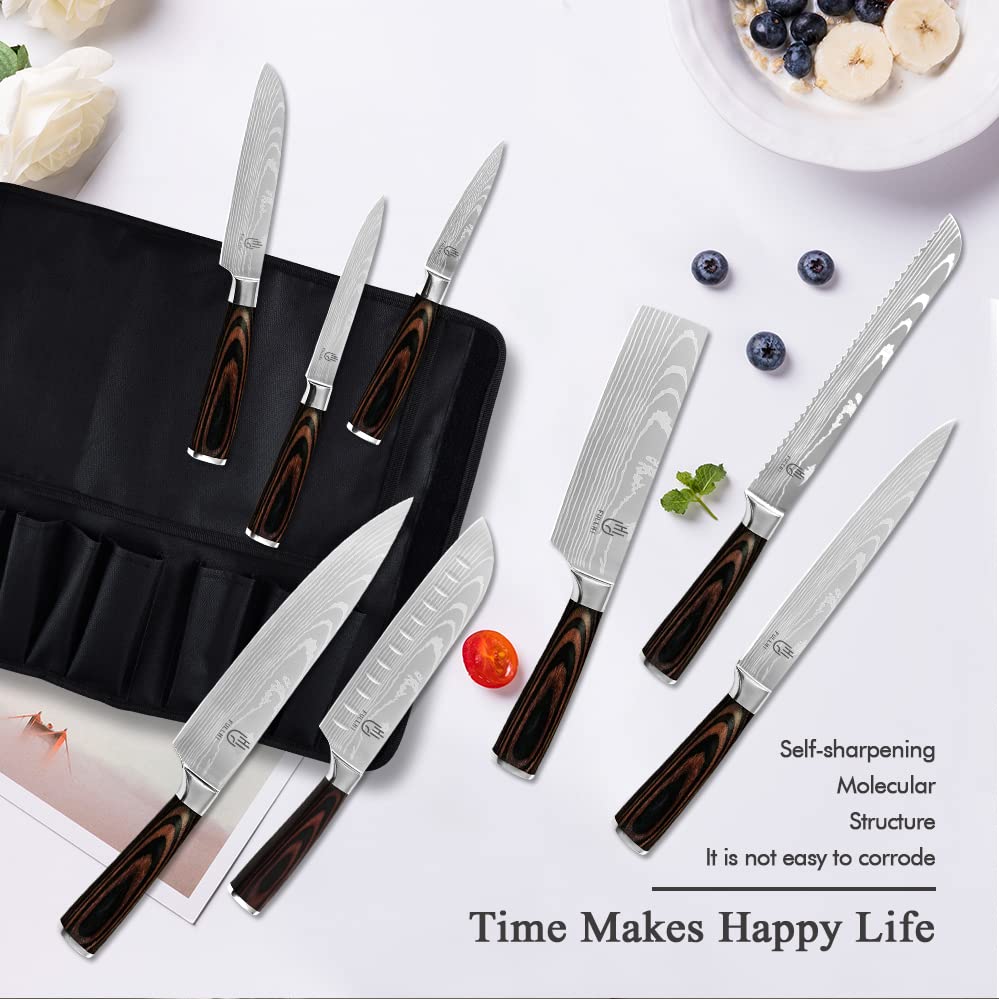 FULLHI Knife Set, 14pcs Japanese Knife Set, Premium German Stainless
