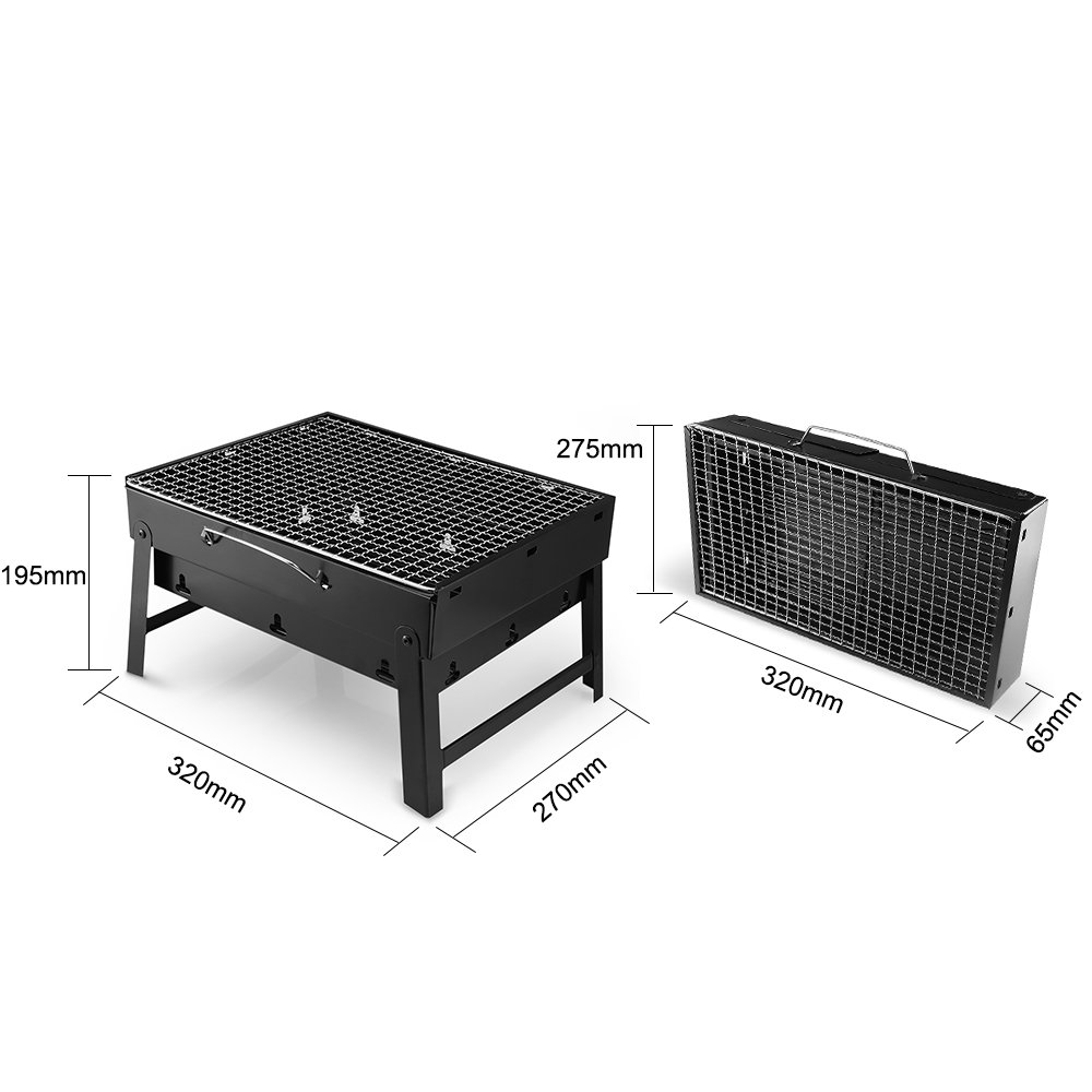 Uten BBQ Barbecue à Charbon de Table en Acier inoxydable Pliable Four Grille de cuisson Démontable Portable pour Barbecue de jardin extérieur camping et pique nique