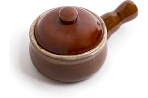 Fox Run 0349 French Onion Soup Bowl with Lid, Stoneware, 10-Ounce