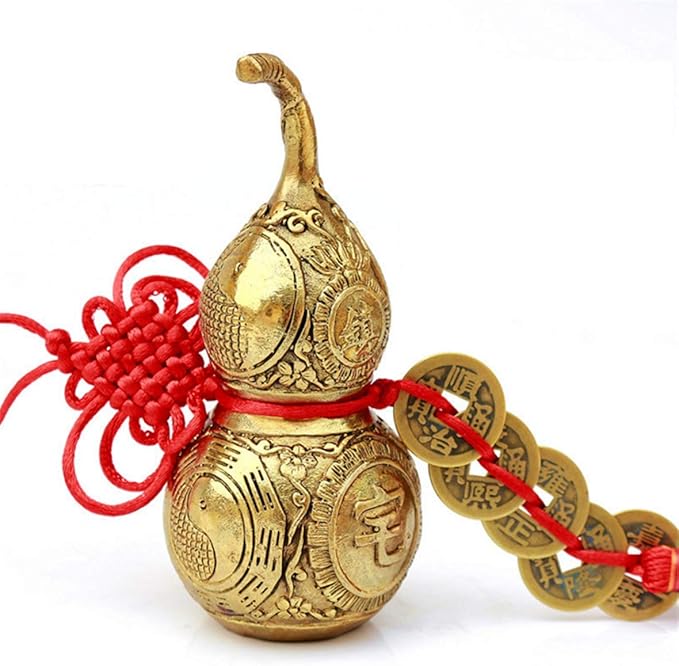 xiulin Brass Calabash Wu Lou Luck Gourd Feng Shui Home Furnishing