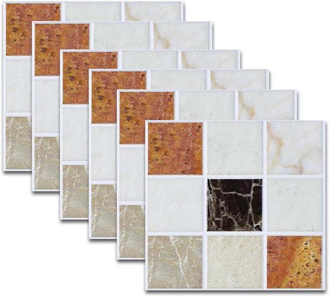 Amazon.de: QAZN 6pc 20x20cm / 8x8inch Mosaic Style Fliesenaufkleber für