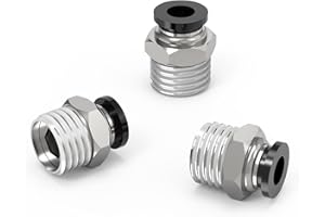 EterMutable 12Packs 5/16" OD Tube x 1/4" NPT Thread Straight Push to Connect Fittings,Pneumatic Male Quick Connect Air Line Hose Fittings Accessories