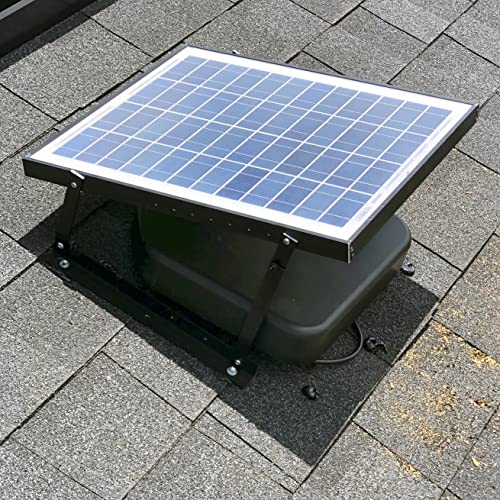 Solar ATTIC Fan iSolar 19WMODSNV with Thermal Switch & Black