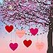 Whaline Valentine's Day Felt Heart Garland Banner for Indoor Outdoor Wedding Engagement Anniversary Party Favor(9.8 feet)
