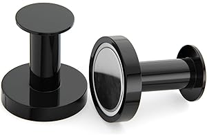 Mavoro Strong Magnetic Hooks for Hanging Coats and Bags. Set of 2 Black Magnet Hooks Heavy Duty Magnets, Neodymium 52 Rare Ea