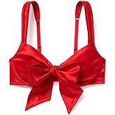 Adore Me Gynger Unlined Bow Bra - XS-4X Regular & Plus-Size Satin Balconette Bra with Underwire & Adjustable Straps