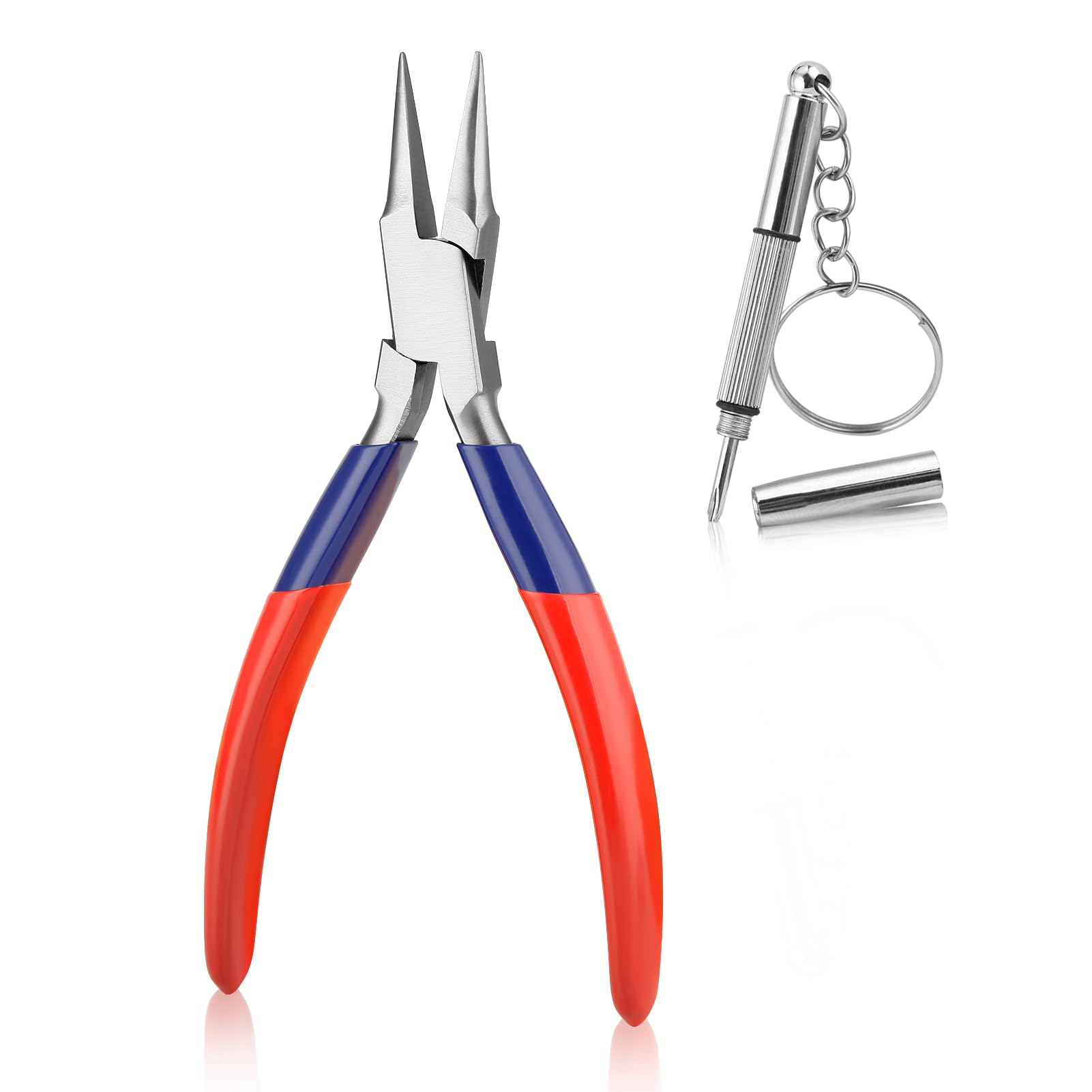 GOLD DEER Chain Nose Pliers Eyeglasses Repairing Plier Optical Adjusting Glasses Long-Nose Pliers Adjusting Eyeglass Arms Frame Pliers Eyeglass Sharp Needle Nose Pad Arm Pliers Jewelry Making Pliers