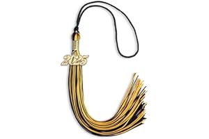 Endea Graduation Mixed Double Color Tassel with Gold Date Drop (Black/Gold, 2025)