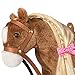 iBonny Plush Horse with Blond Hair Pretend Play Stuffed Animal Horse Toys for Girls