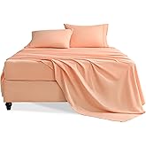 Swiftify Queen Sheet Set, 4 Pieces Hotel Luxury Soft Microfiber Queen Bed Sheets Set, Up to 16" Deep Pockets, Oeko-Tex Sheets with Elastic, Breathable, Wrinkle Free (Peach Pink, Queen)