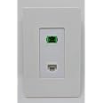 Piastra A Muro RiteAV Con 1 Porta Telefono Beige E 1 Porta Cat6 Ethernet | Colore Grigio, Connessione Plug-in Senza Attrezzi, Viti Incluse