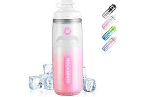 ROCKBROS Insulated Bike Water Bottle 21oz BPA-Free Squeeze-Style Sports Water Bottle with Lightweight Leak-Proof Design for C