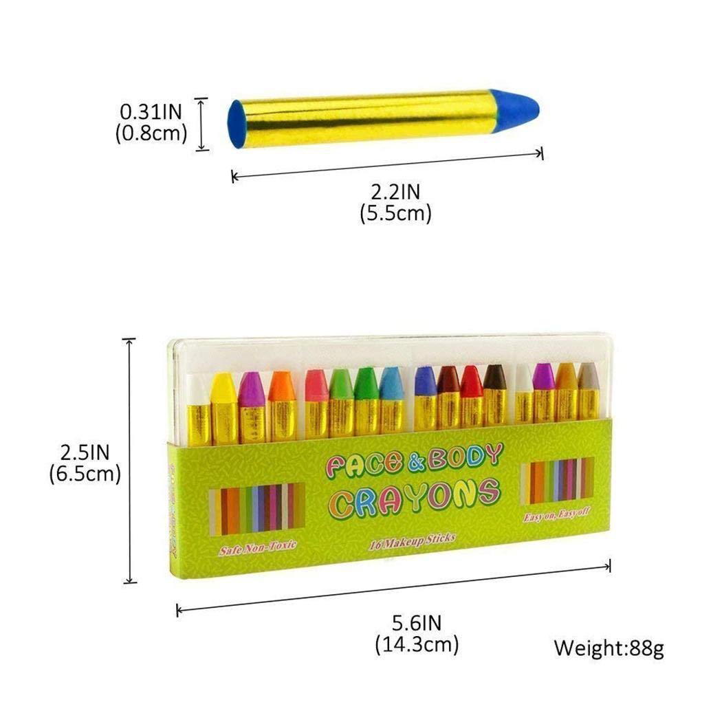 banlany Children\'s Kids 16 Colors Washable Face Crayons Kit Face Body Paint Sticks Kit