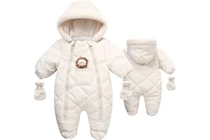 Fairy Baby Infant Baby Winter Snowsuit Coat Romper Hooded Footie Outwear Warm Jumpsuit Bodysuit for Girl Boy 6-24 Months