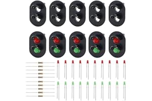 10pcs LED Signal Heads for Railway Models in HO or OO Scale Perfect for Creating Authentic Train Environments