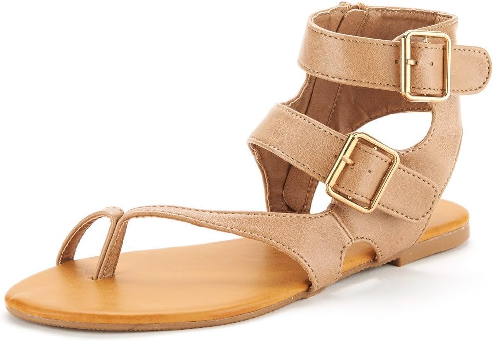 DREAM PAIRS CROX New Women Open Toe Fashion Crisscross Valcre Ankle Straps Summer Design Flat Sandals