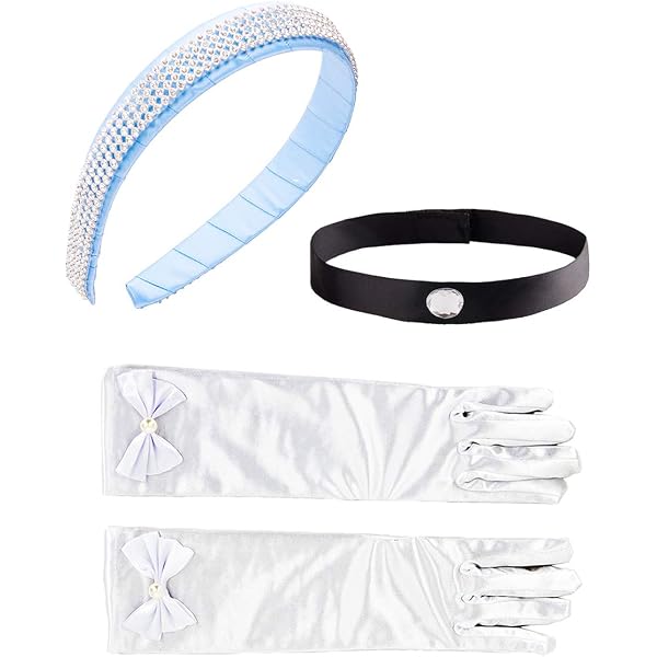 Princess Costume Accessories Set - Crown Headband, Choker, Gloves, Earrings & Ring For Dress Up Cosplay - View #7