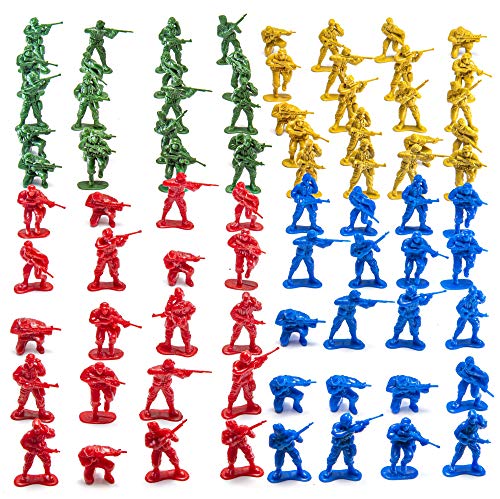 JaxoJoy 200-Piece Army Men Military Set - Cool Mini Action Figure Play Set w/ Soldiers, Vehicles, Aircraft & Boats - Pretend WWII Army Base & Military Toy Figurines for Boys - Thumbnail 2