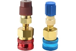 TSUGAMI 2PCS Car R1234YF Quick Couplers Kit, High Low Side Vehicle R1234yf to R134a Conversion Adapter Hose Fitting Connector